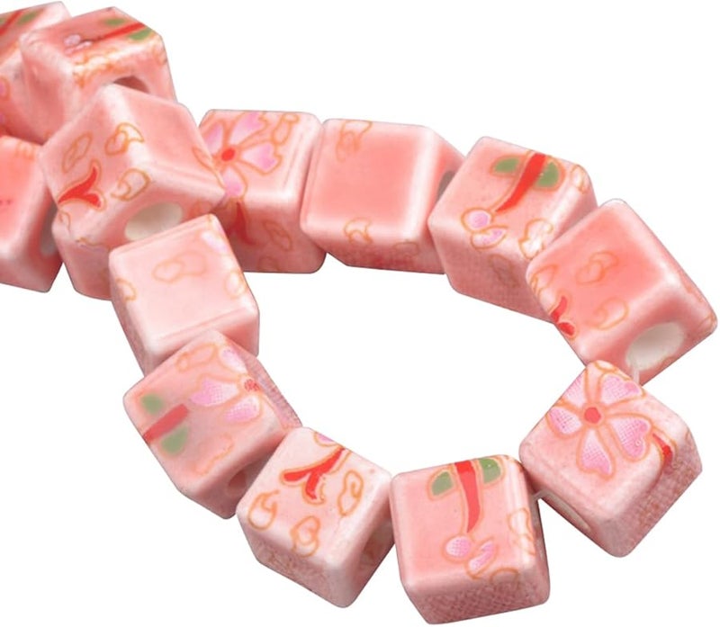 Chinoiserie Style Cube Spacer Beads And Charms For Jewelry Making Color A23 - Image 1